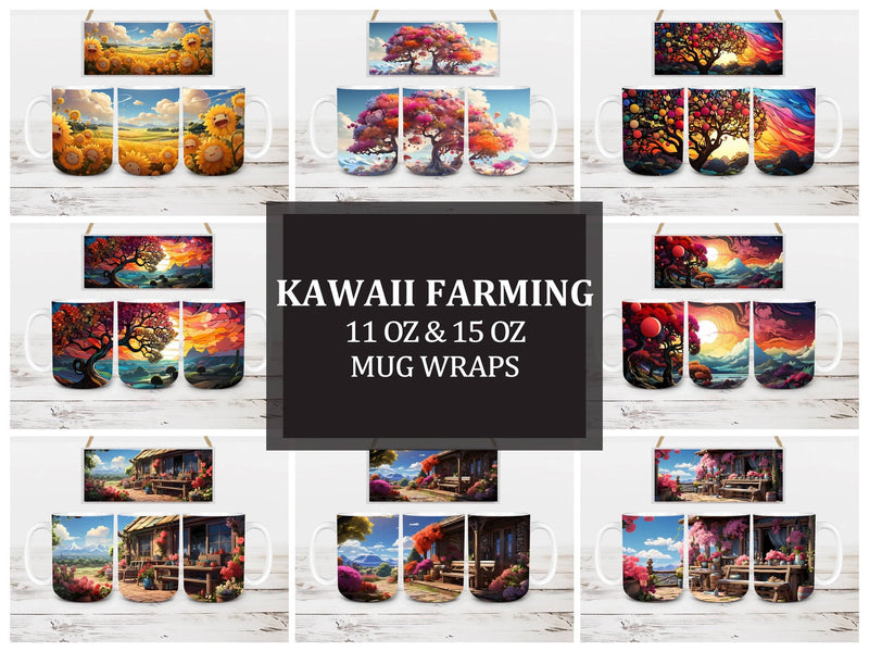 Kawaii Farming 9 Mug Wrap - CraftNest