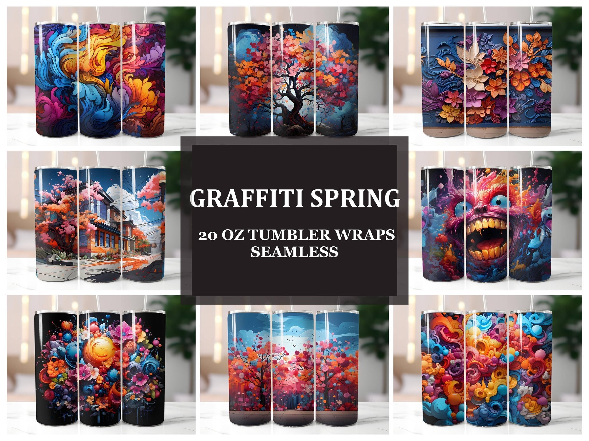 Graffiti Spring 3 Tumbler Wrap - CraftNest