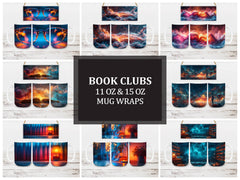 Book Clubs 2 Mug Wrap - CraftNest - Digital Crafting and Art