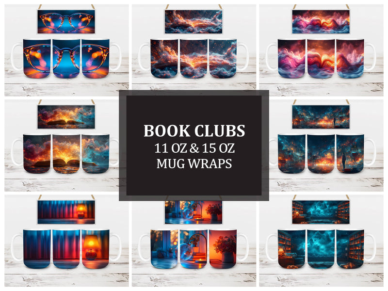 Book Clubs 2 Mug Wrap - CraftNest - Digital Crafting and Art