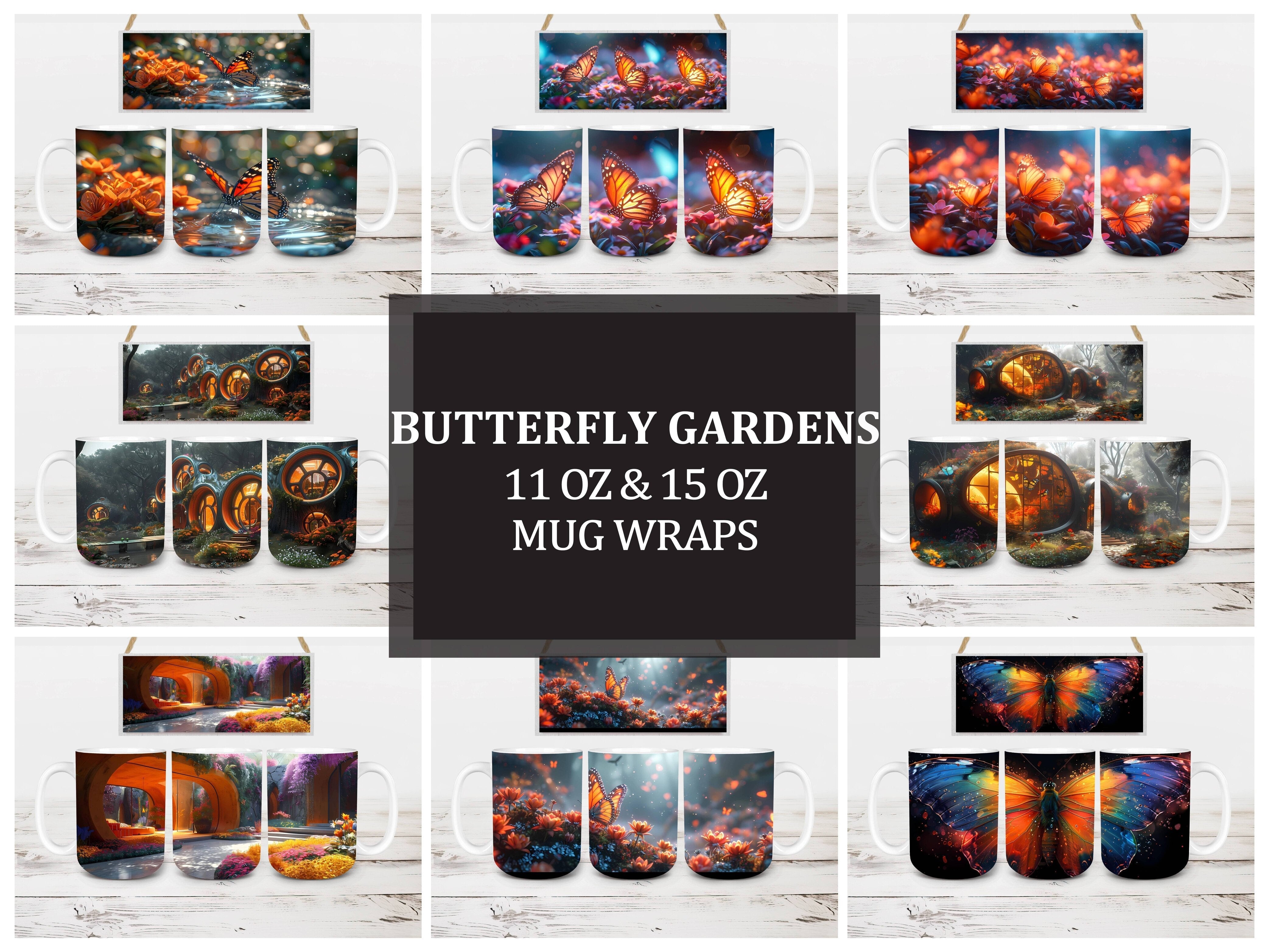 Butterfly Gardens 1 Mug Wrap - CraftNest - Digital Crafting and Art