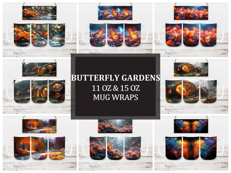 Butterfly Gardens 1 Mug Wrap - CraftNest - Digital Crafting and Art