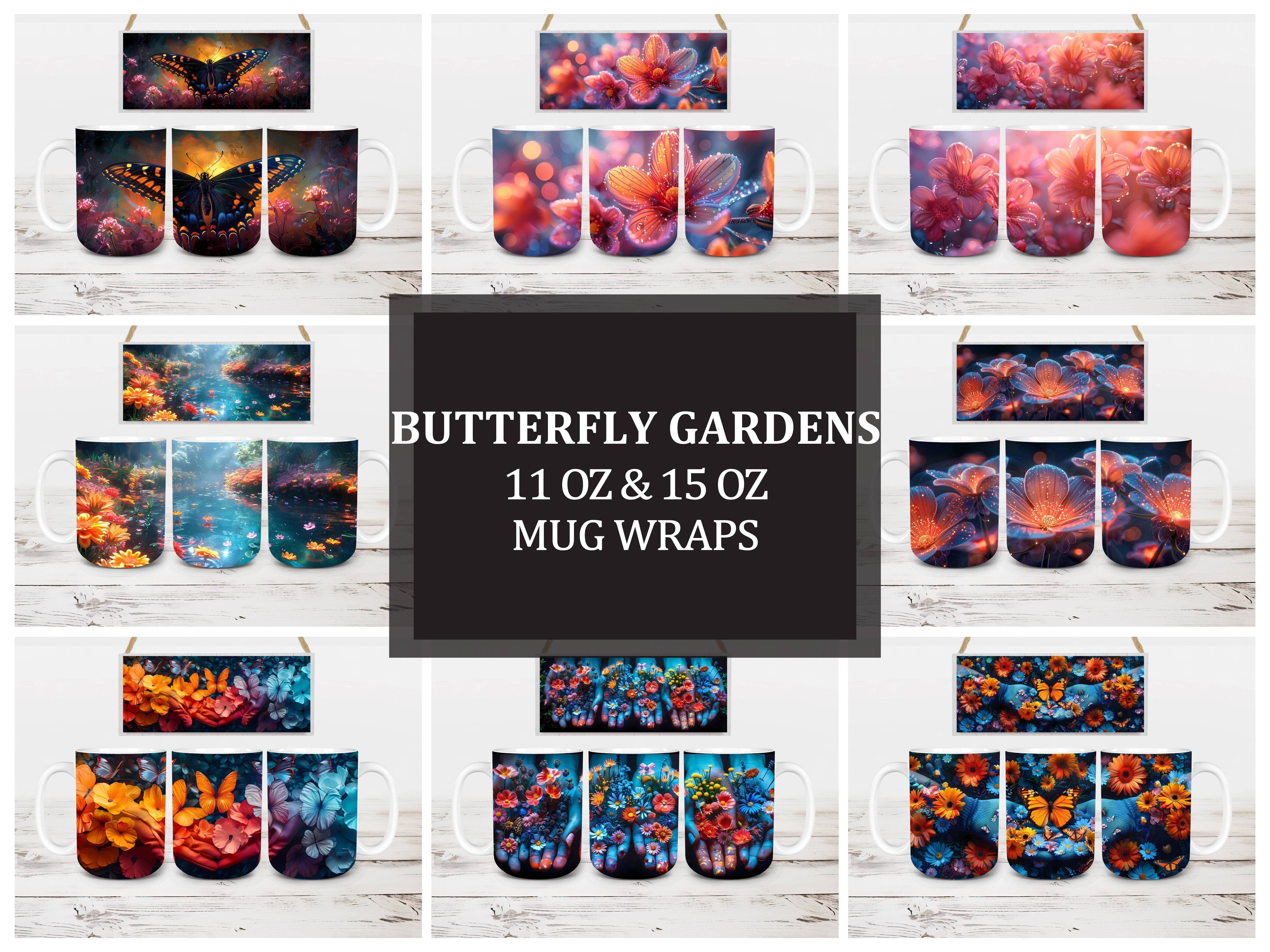 Butterfly Gardens 2 Mug Wrap - CraftNest - Digital Crafting and Art