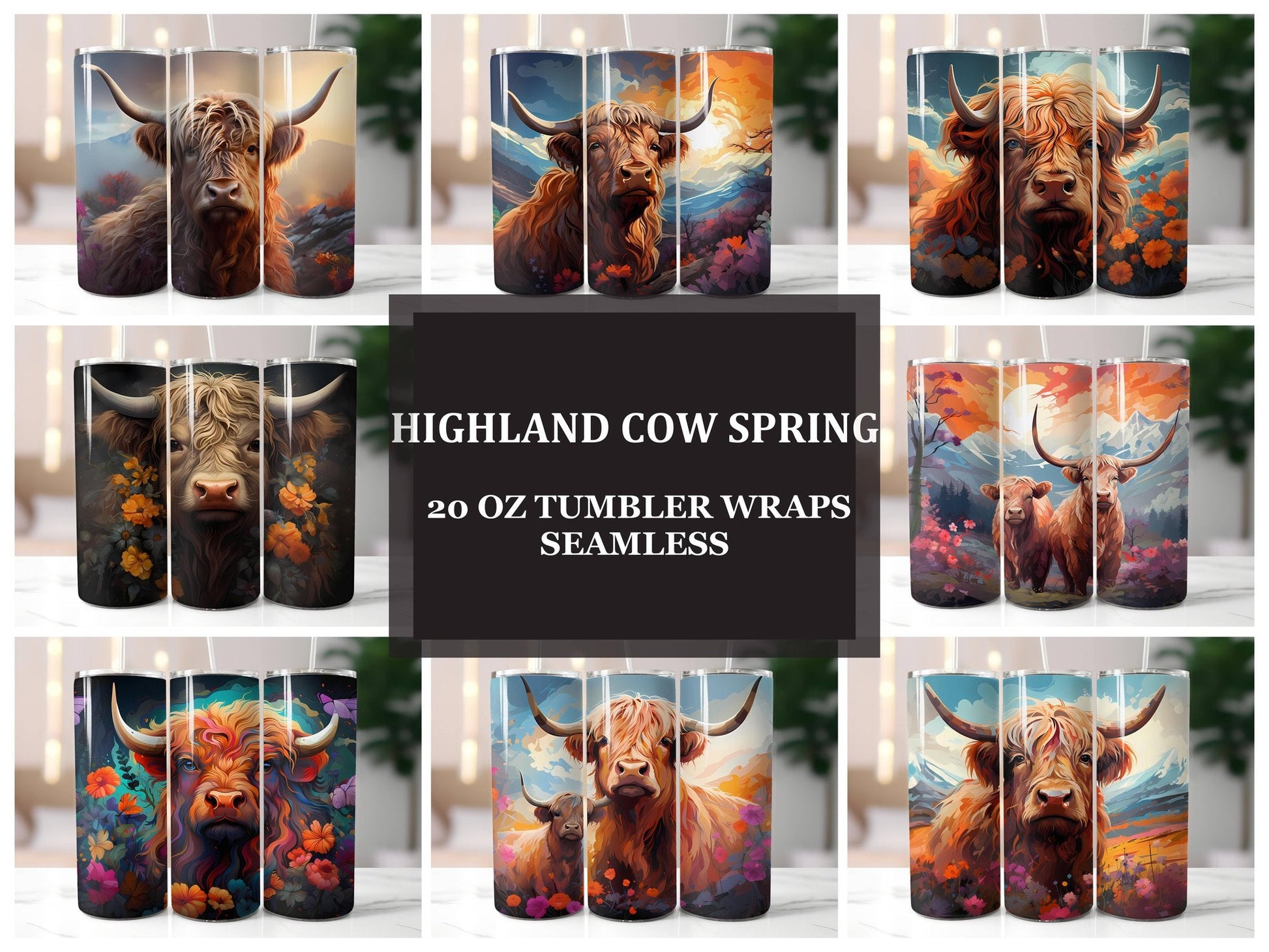 Highland Cow 2 Tumbler Wrap - CraftNest