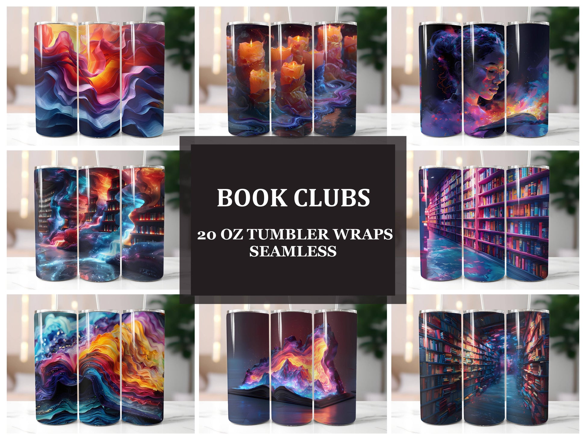Book Clubs 1 Tumbler Wrap - CraftNest - Digital Crafting and Art