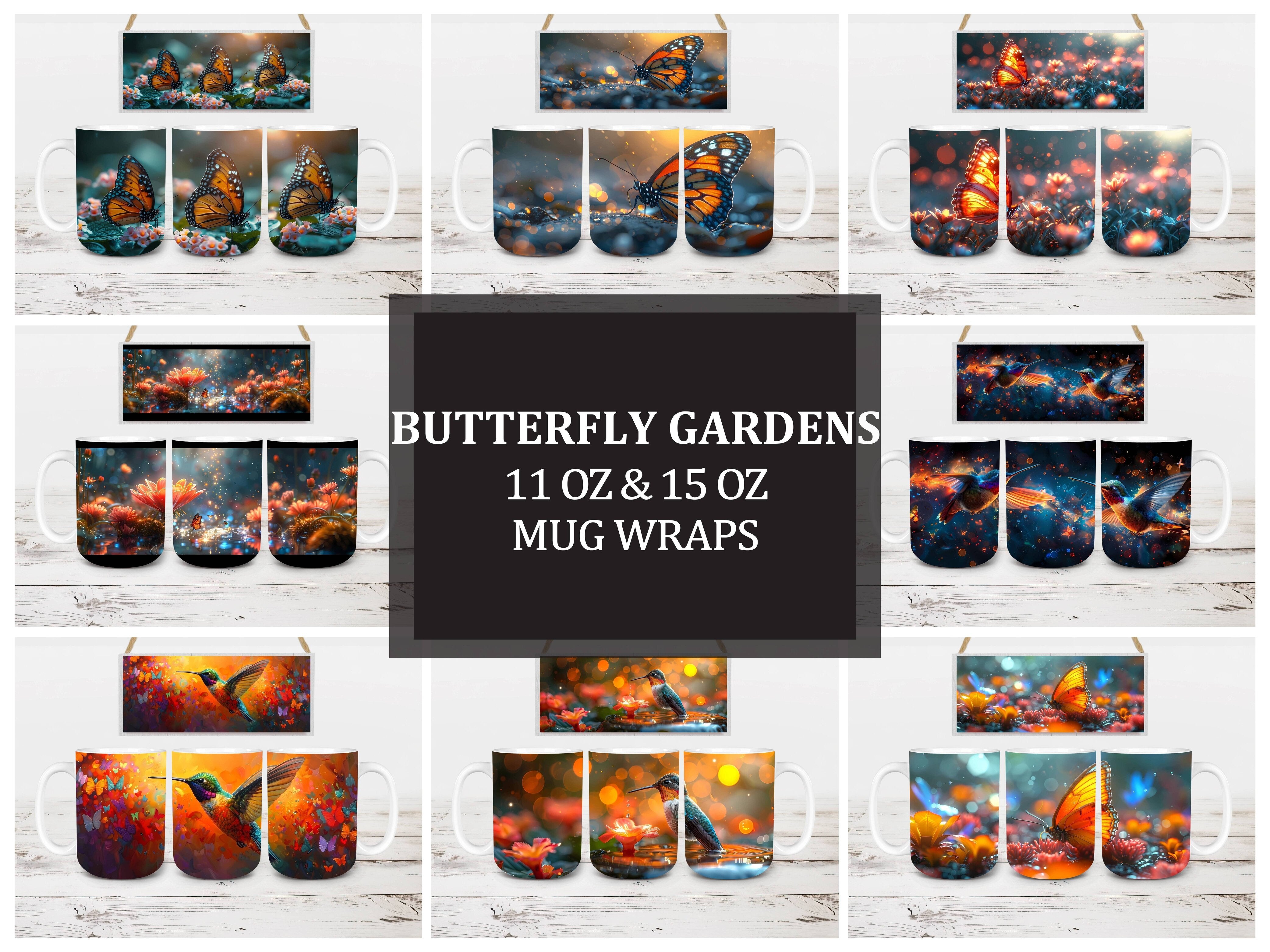 Butterfly Gardens 3 Mug Wrap - CraftNest - Digital Crafting and Art