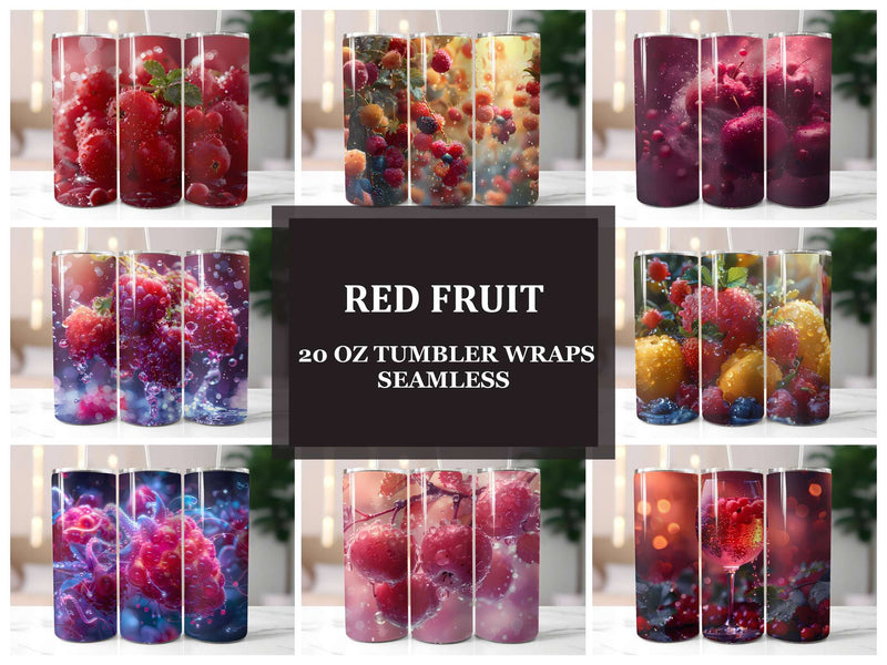 Red Fruit 5 Tumbler Wrap - CraftNest - Digital Crafting and Art
