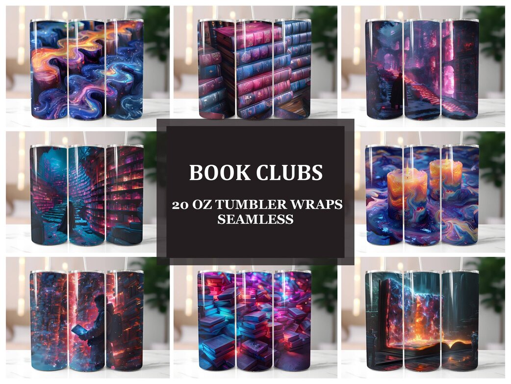 Book Clubs 2 Tumbler Wrap - CraftNest - Digital Crafting and Art