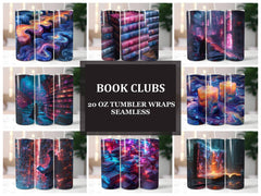 Book Clubs 2 Tumbler Wrap - CraftNest - Digital Crafting and Art