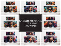 Kawaii Mermaid 1 Mug Wrap - CraftNest