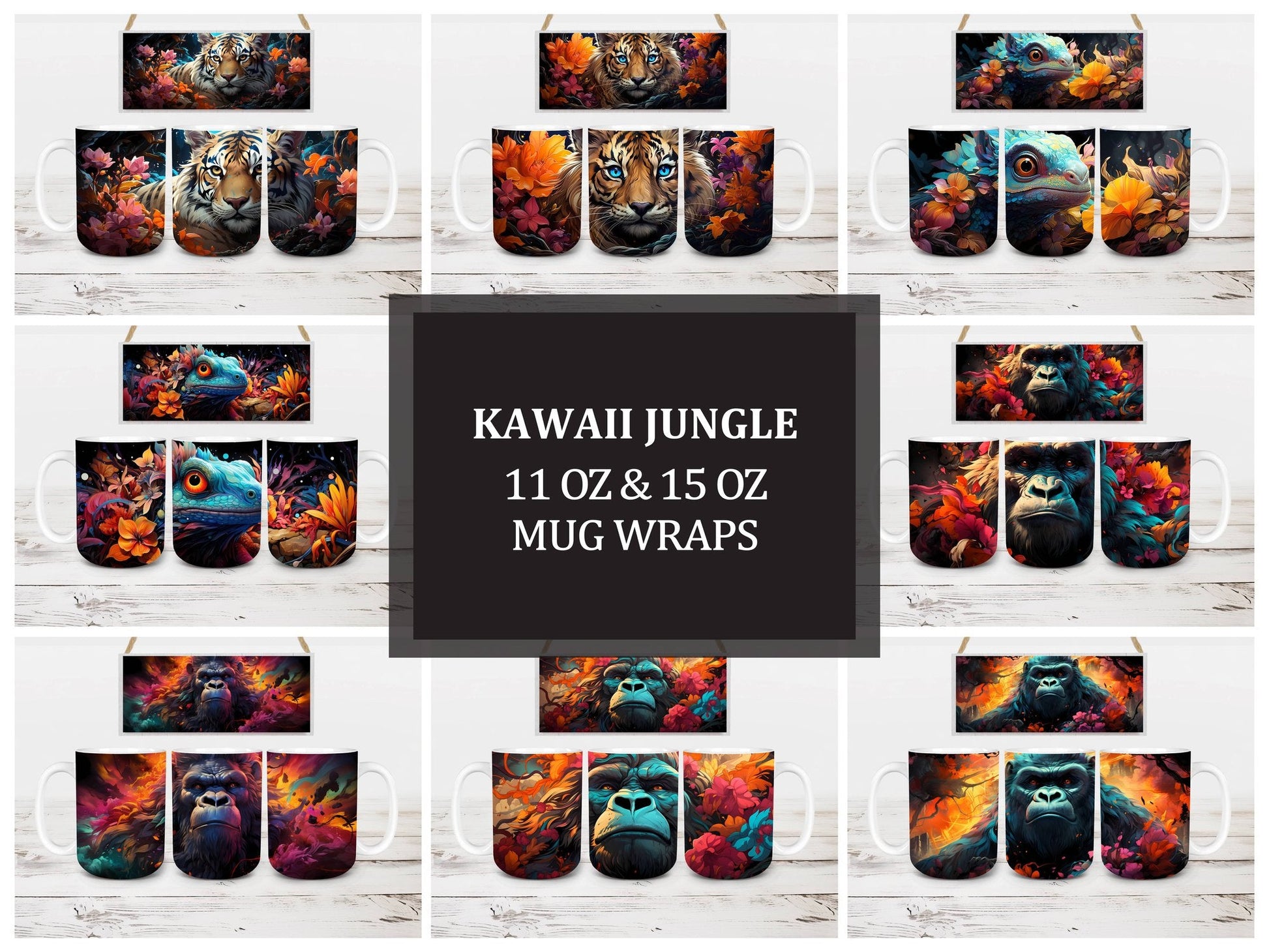 Kawaii Jungle 1 Mug Wrap - CraftNest