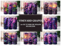 Vineyard Grapes 7 Tumbler Wrap - CraftNest - Digital Crafting and Art