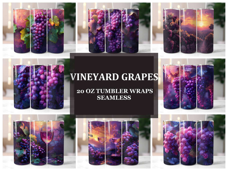 Vineyard Grapes 7 Tumbler Wrap - CraftNest - Digital Crafting and Art