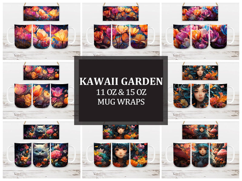 Kawaii Garden 8 Mug Wrap - CraftNest