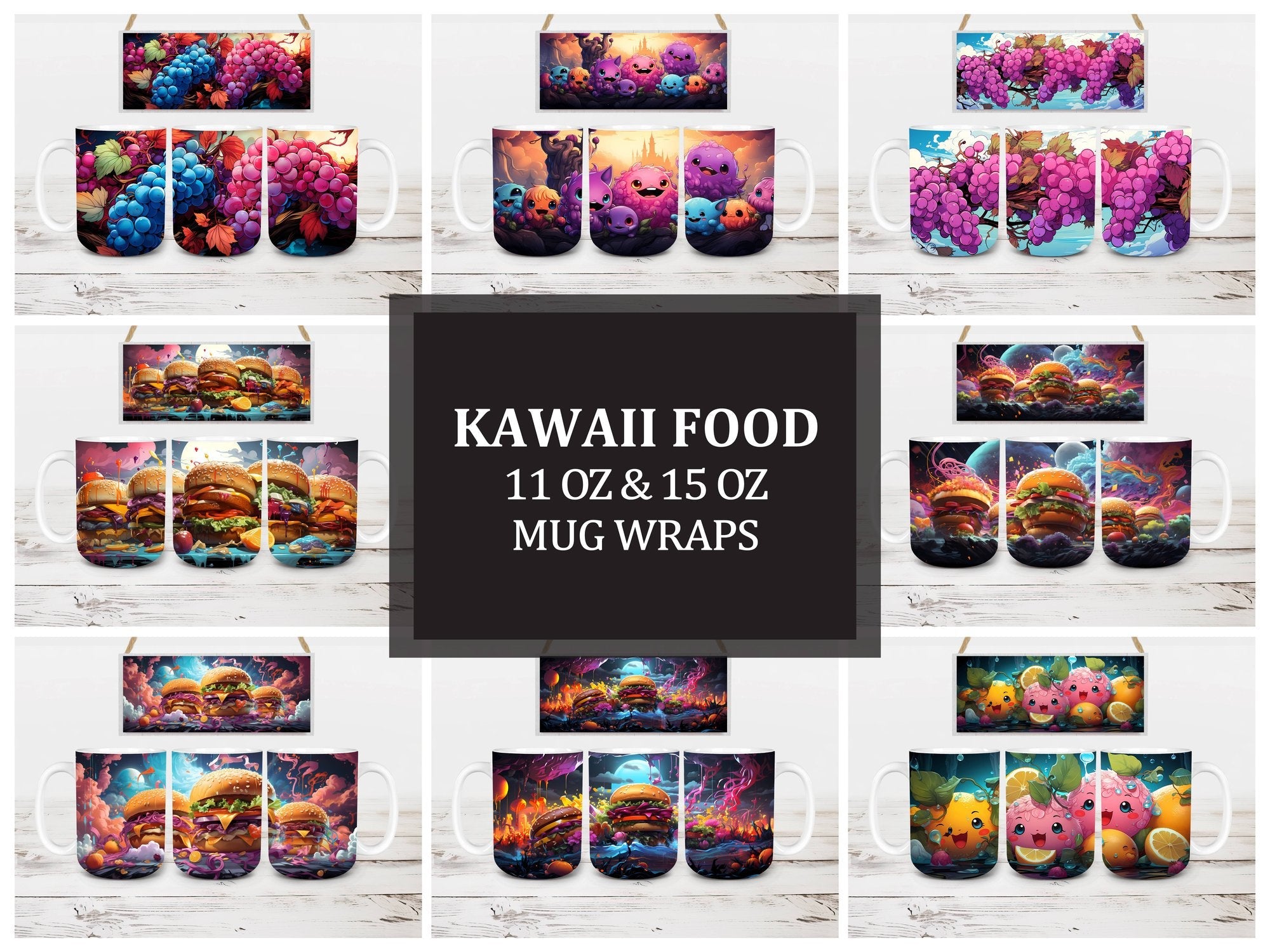 Kawaii Food 5 Mug Wrap - CraftNest