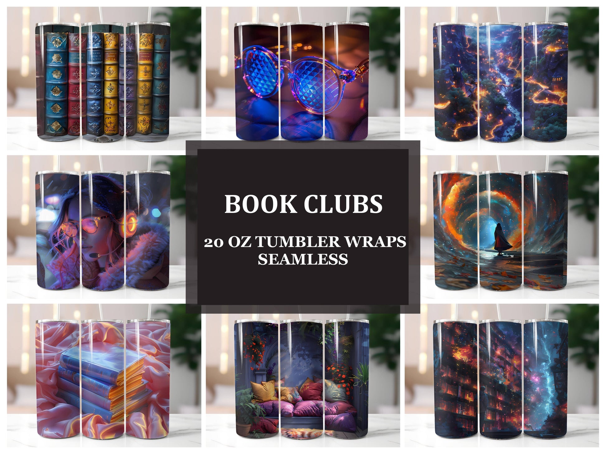 Book Clubs 4 Tumbler Wrap - CraftNest - Digital Crafting and Art