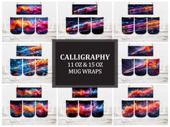 Calligraphy 1 Mug Wrap - CraftNest - Digital Crafting and Art