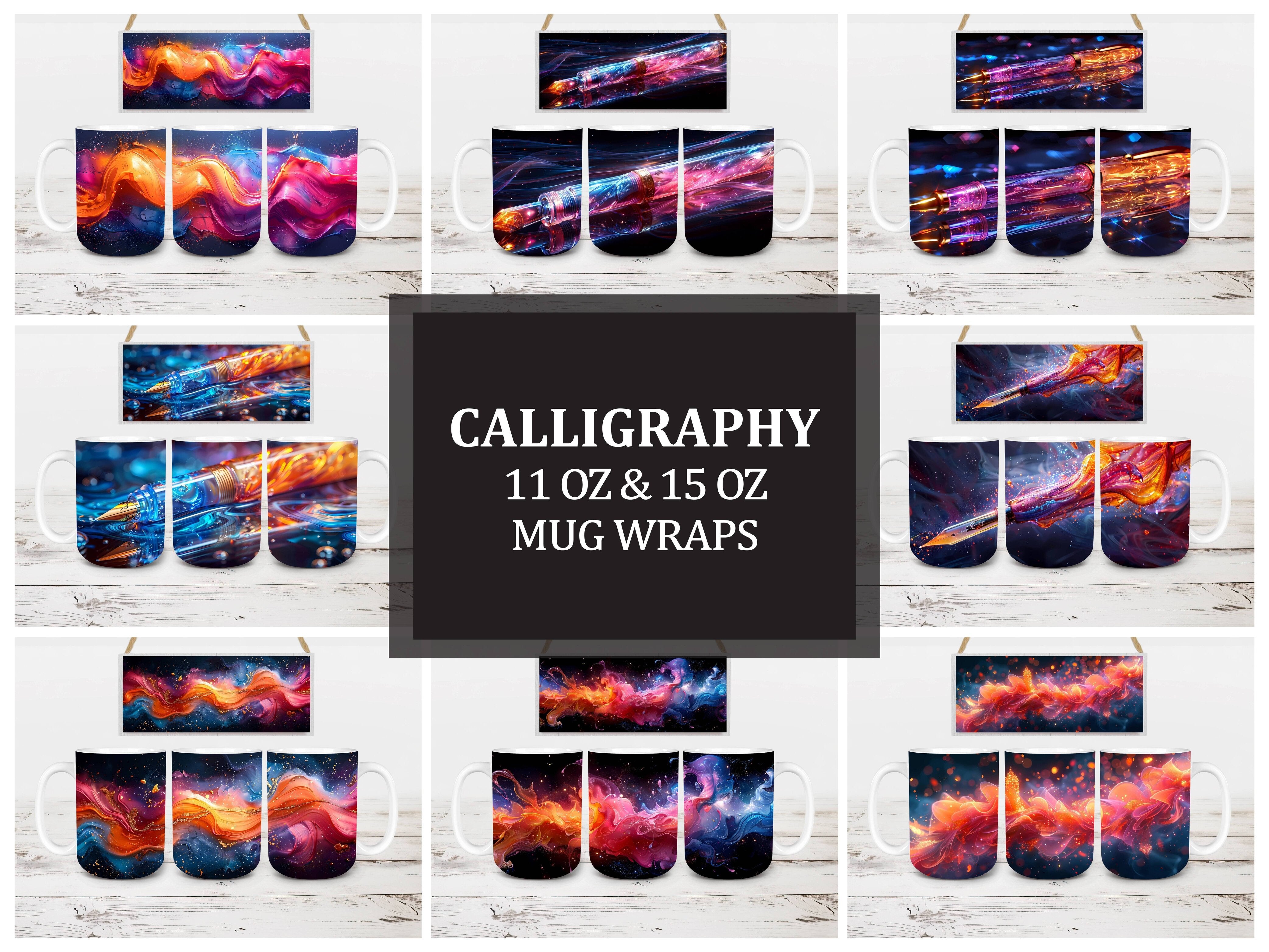 Calligraphy 1 Mug Wrap - CraftNest - Digital Crafting and Art