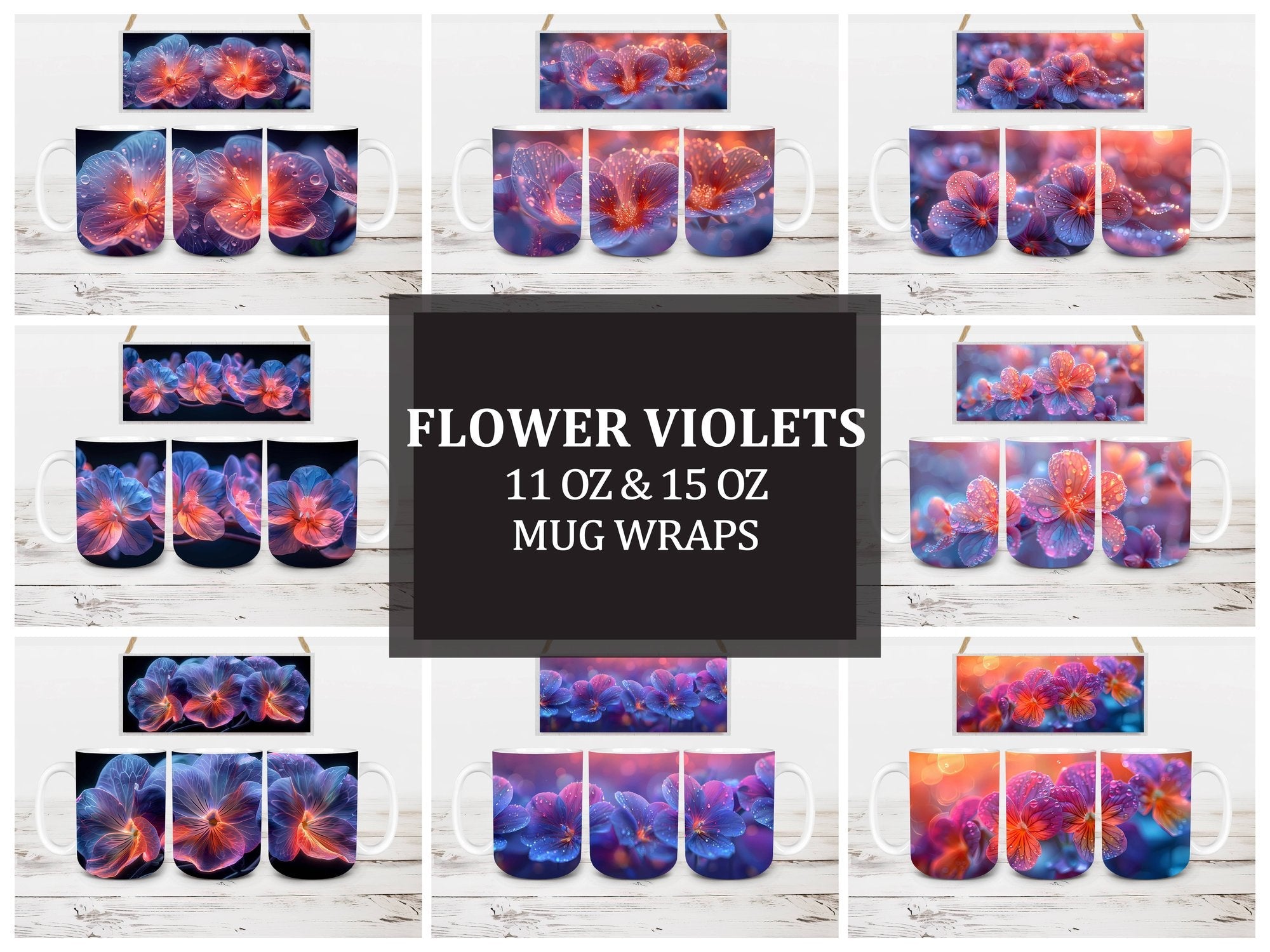Flower Violets 2 Mug Wrap - CraftNest