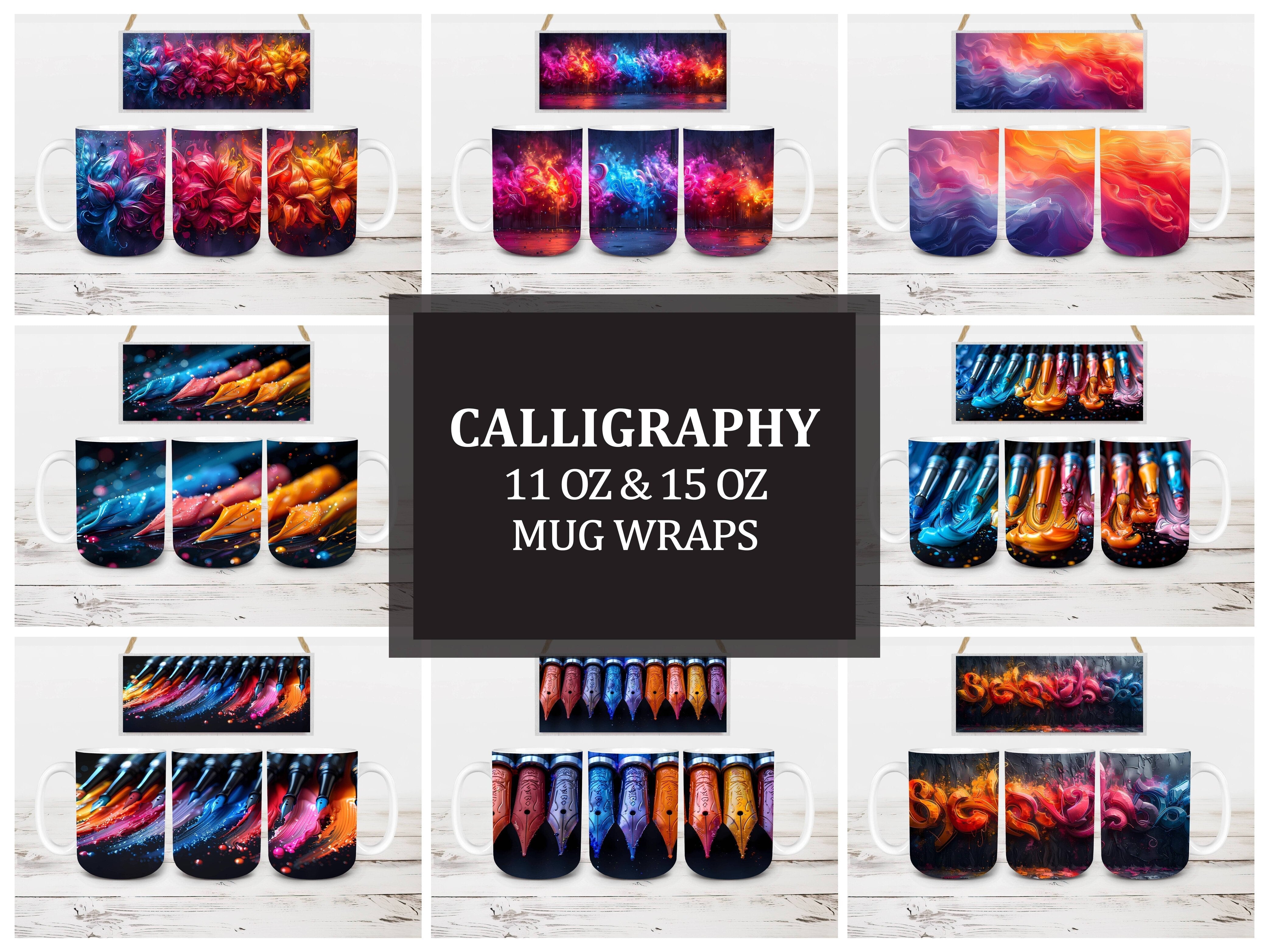 Calligraphy 3 Mug Wrap - CraftNest - Digital Crafting and Art