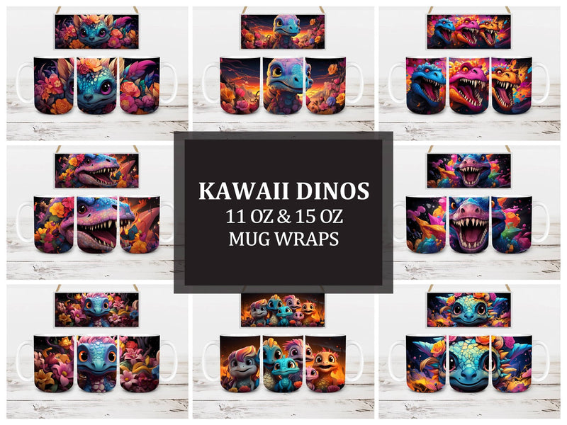 Kawaii Dinos 2 Mug Wrap - CraftNest