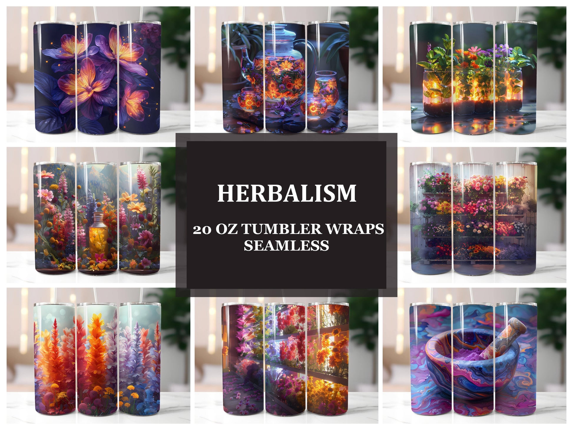 Herbalism 4 Tumbler Wrap - CraftNest - Digital Crafting and Art