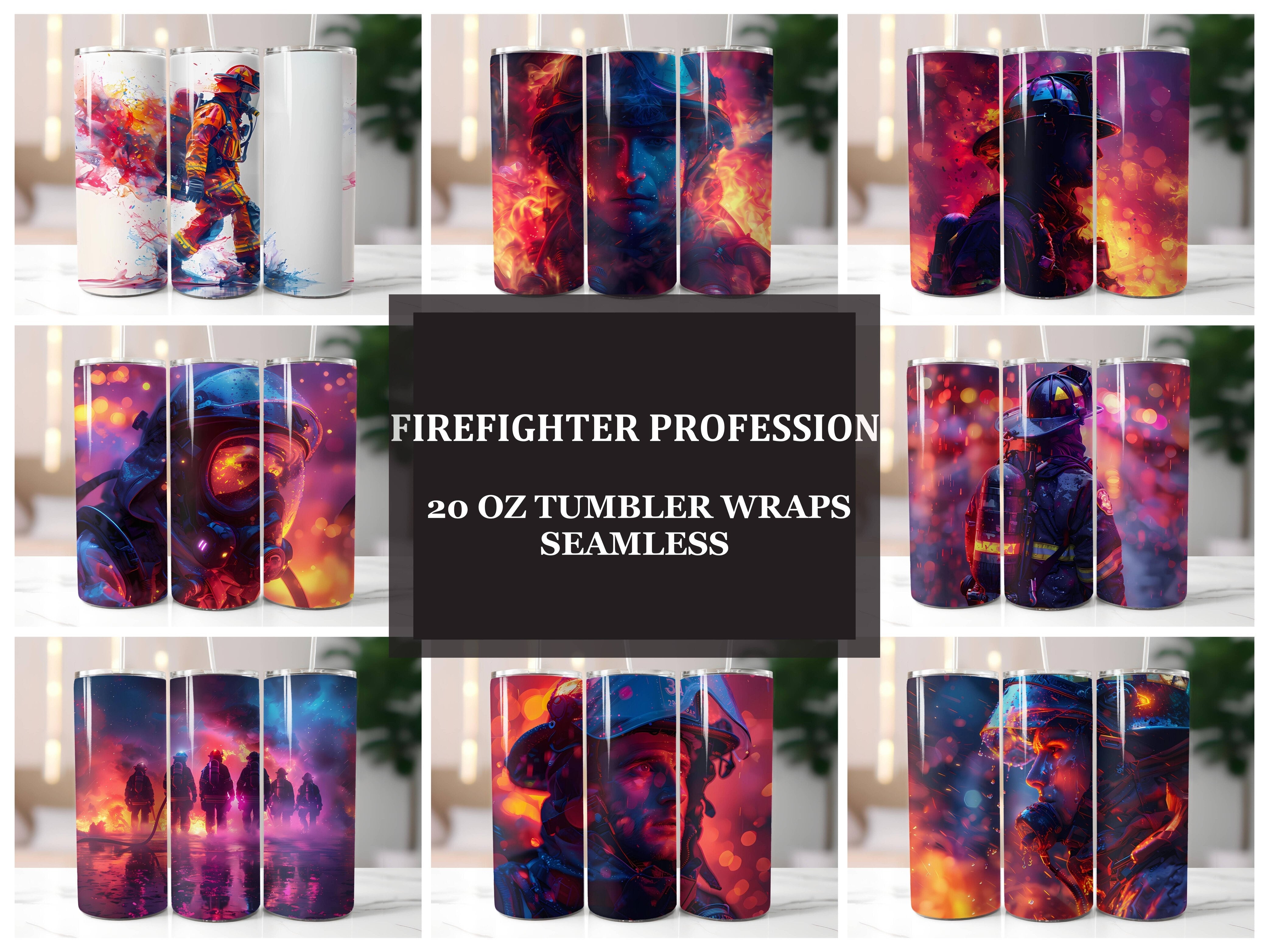 Firefighter Profession 1 Tumbler Wrap - CraftNest - Digital Crafting and Art