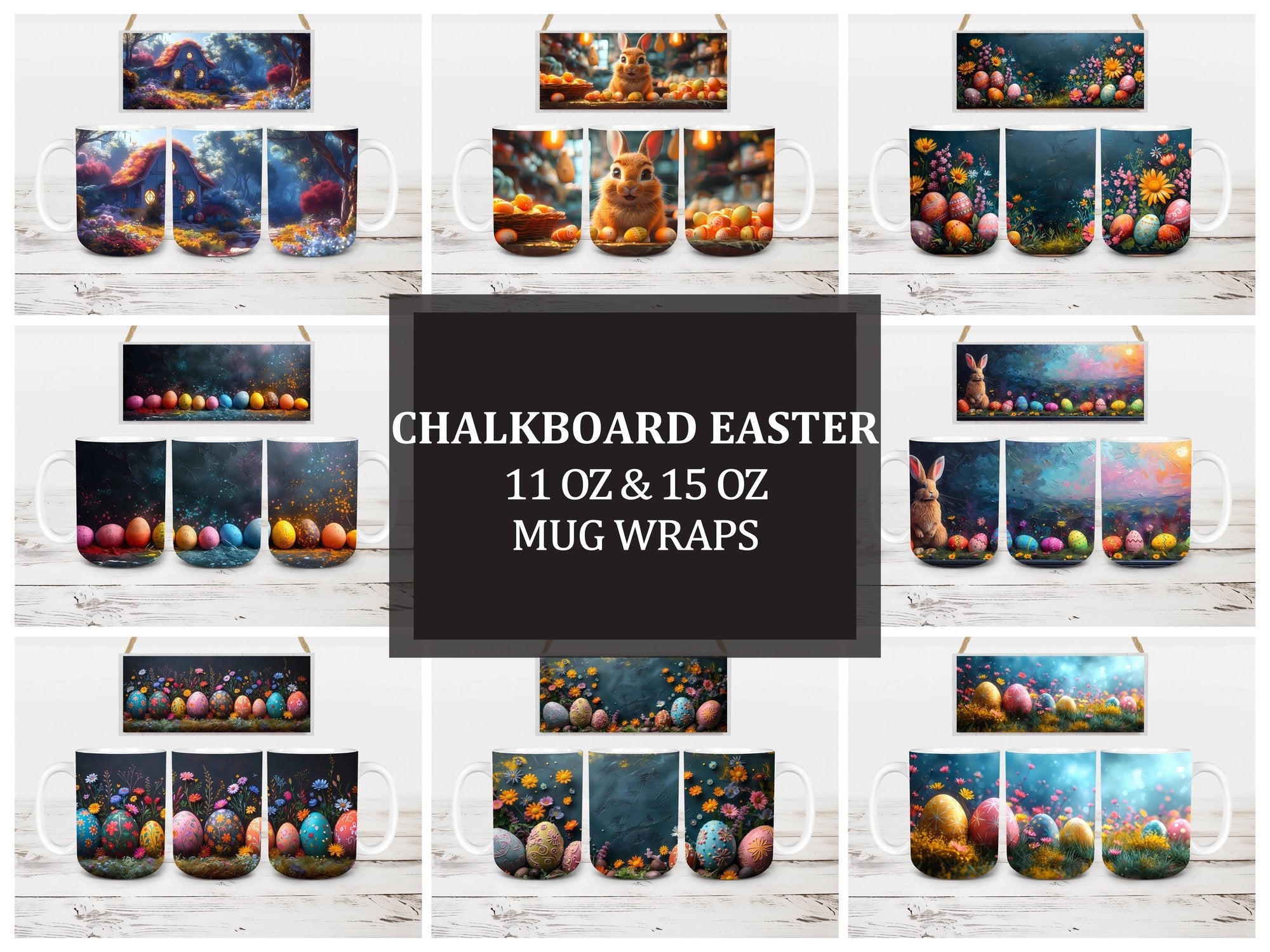 Chalkboard Easter 4 Mug Wrap - CraftNest