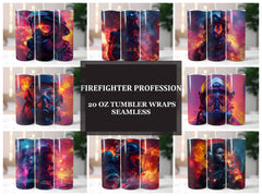 Firefighter Profession 2 Tumbler Wrap - CraftNest - Digital Crafting and Art
