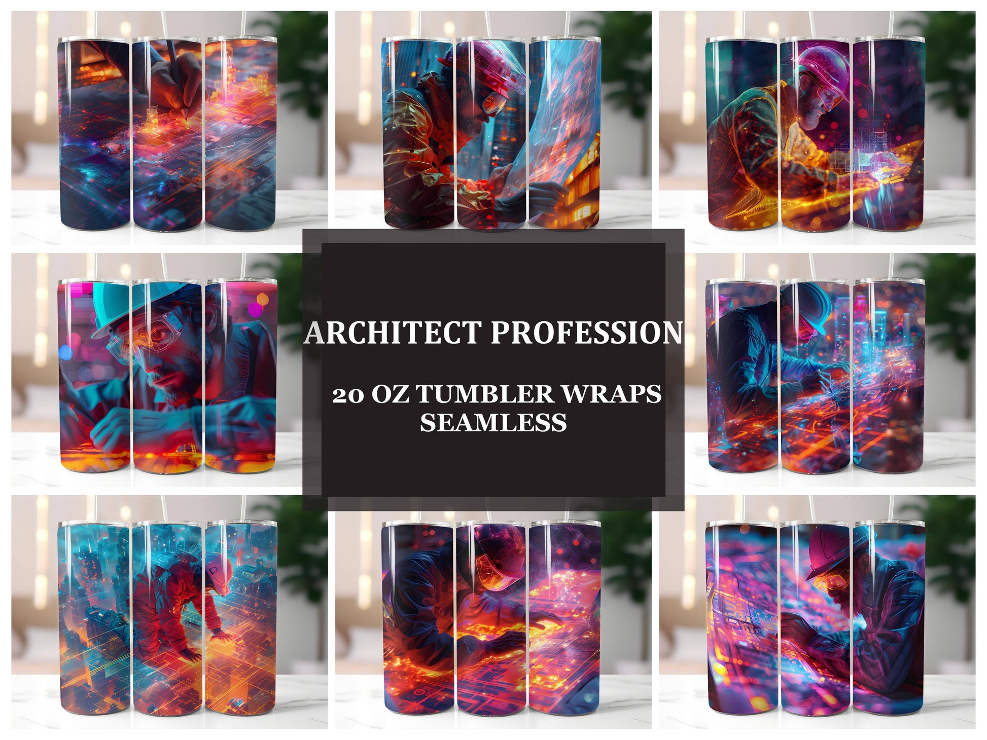 Architect Profession 4 Tumbler Wrap - CraftNest - Digital Crafting and Art