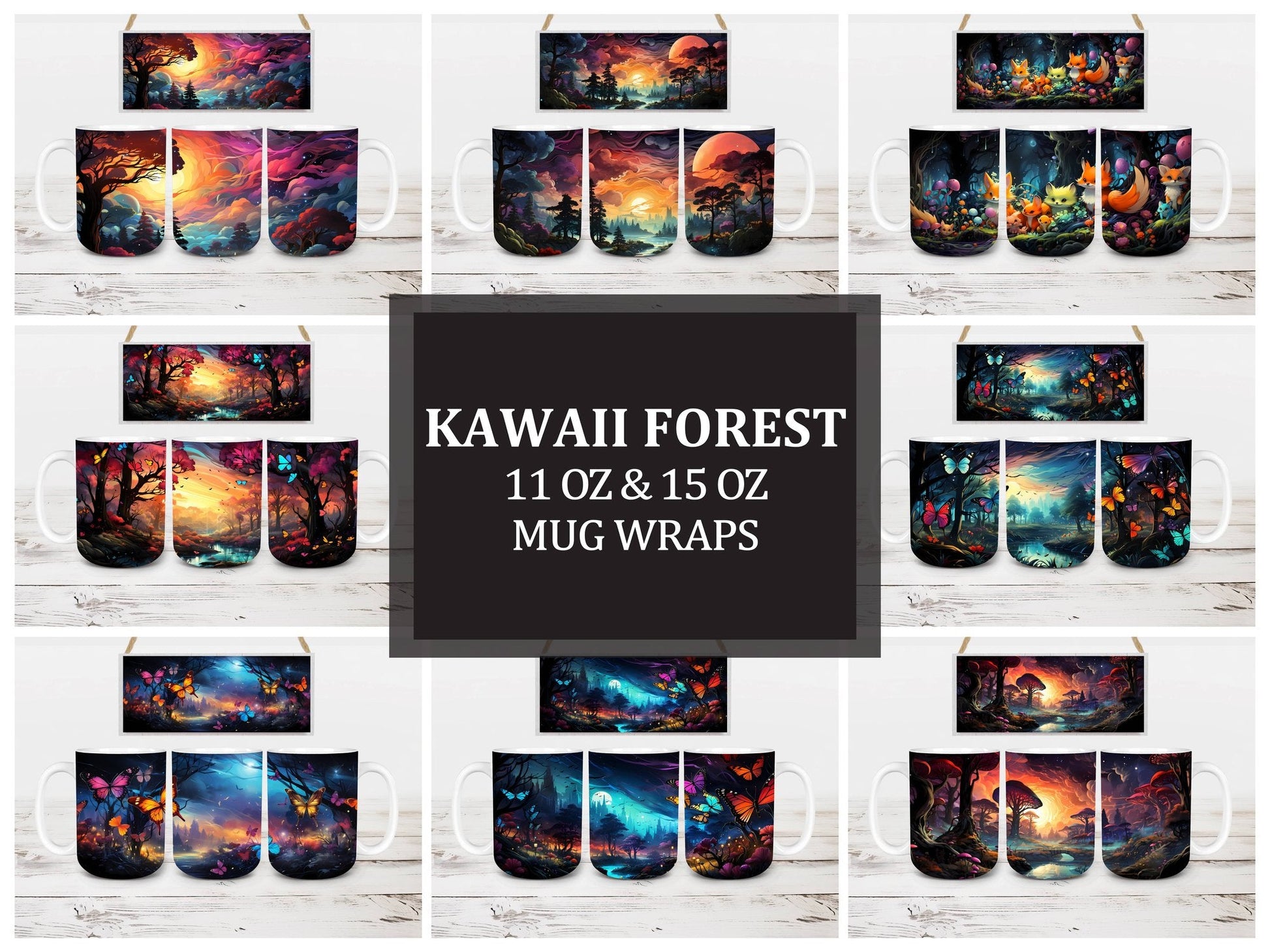 Kawaii Forest 2 Mug Wrap - CraftNest