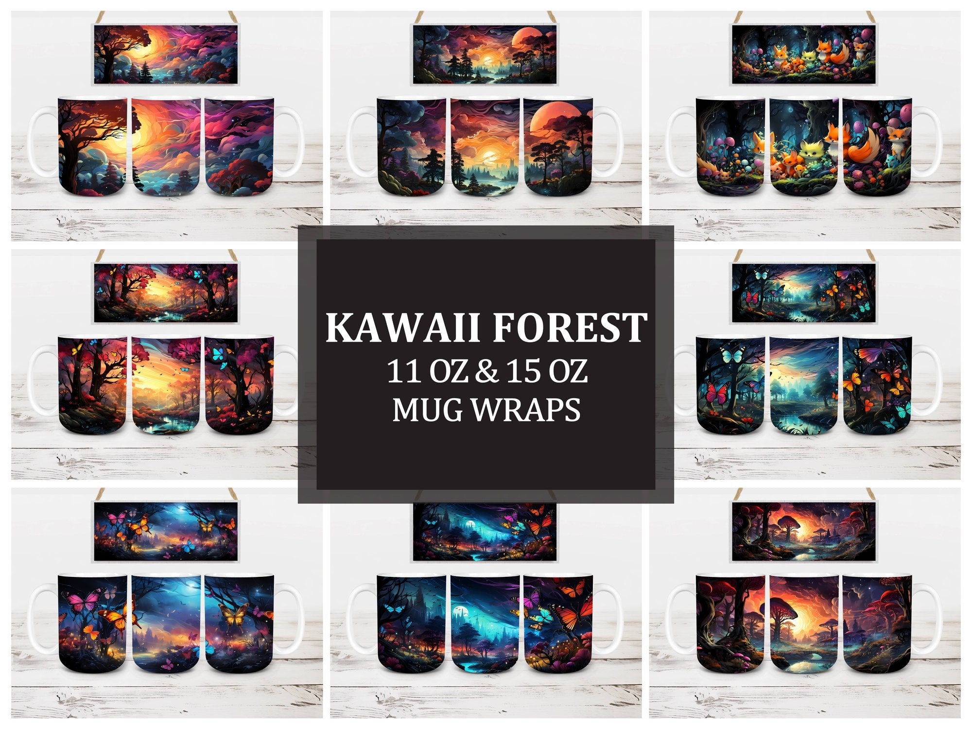 Kawaii Forest 2 Mug Wrap - CraftNest