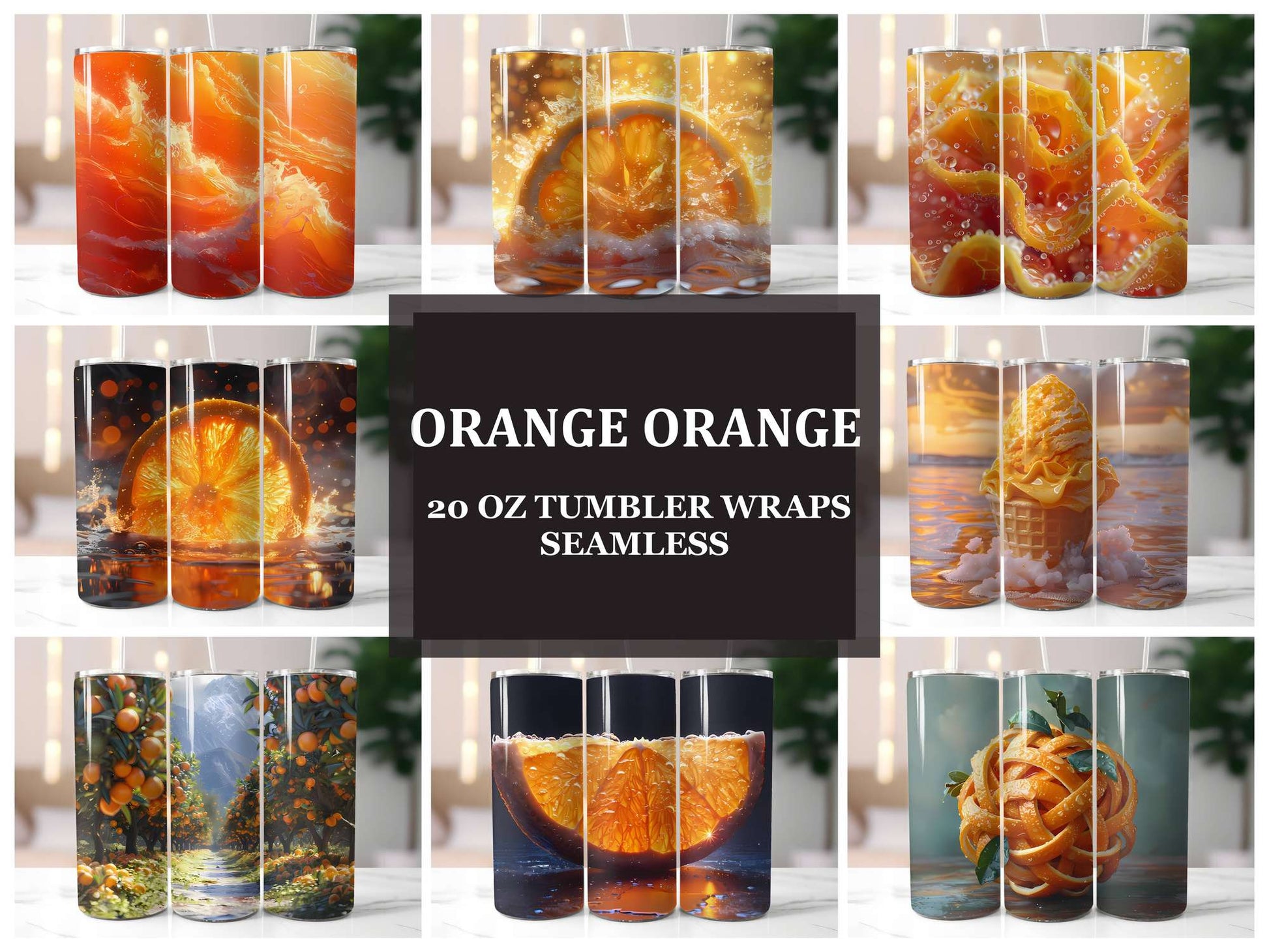 Orange 4 Tumbler Wrap - CraftNest - Digital Crafting and Art