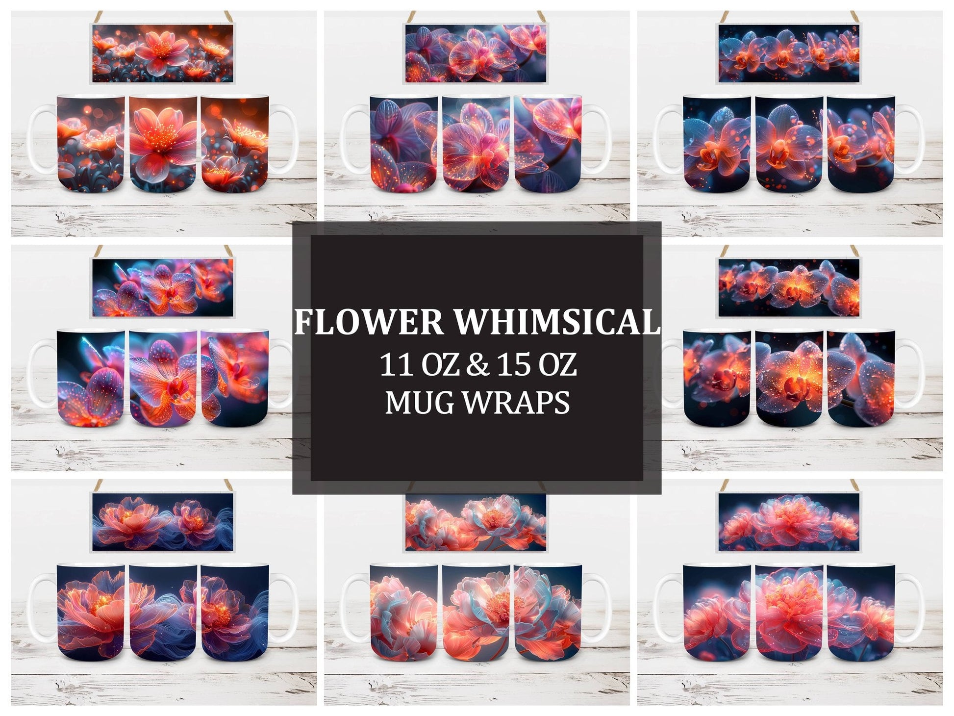 Flower Whimsical 6 Mug Wrap - CraftNest