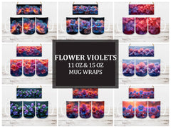 Flower Violets 8 Mug Wrap - CraftNest