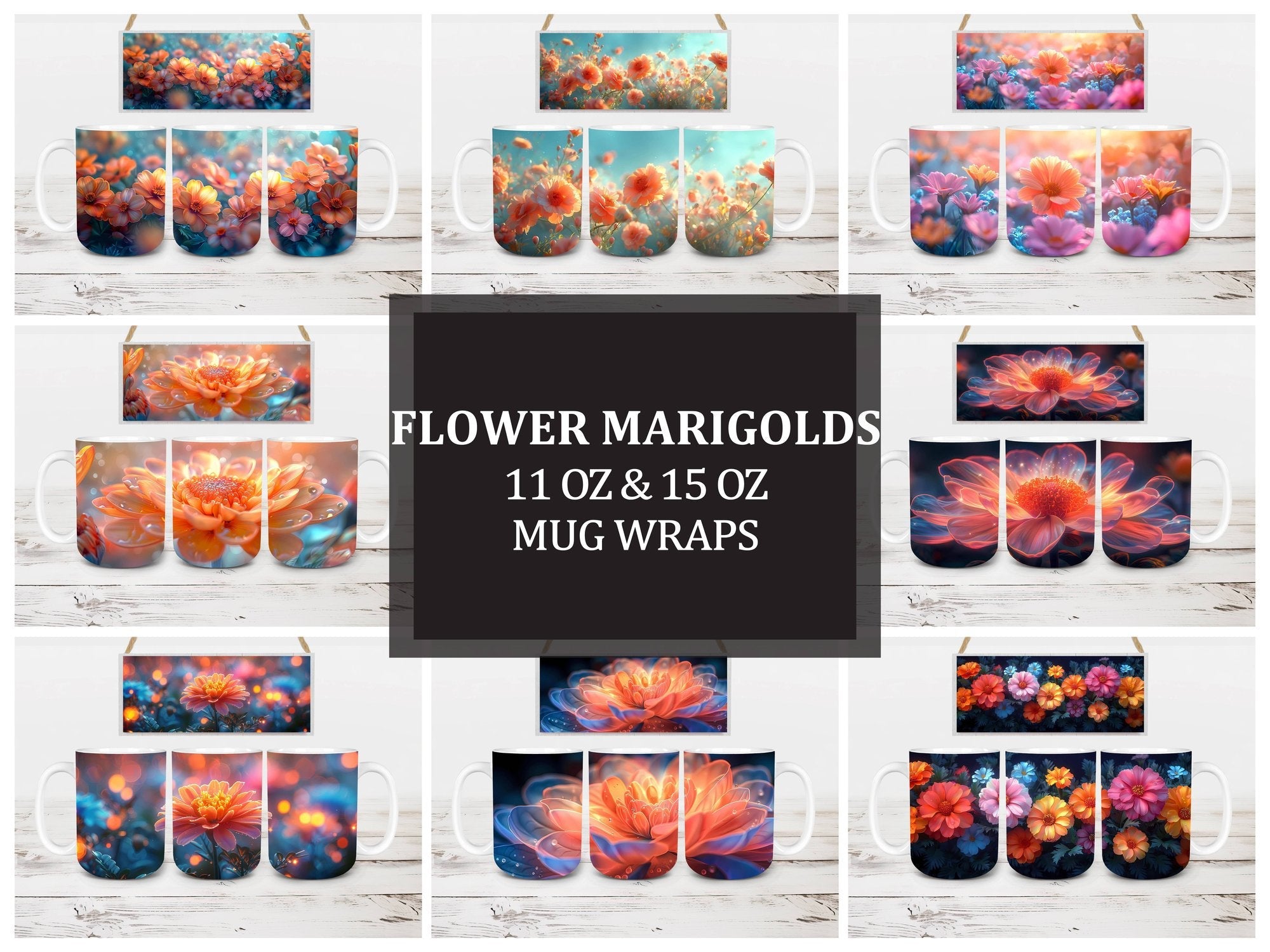 Flower Marigolds 3 Mug Wrap - CraftNest