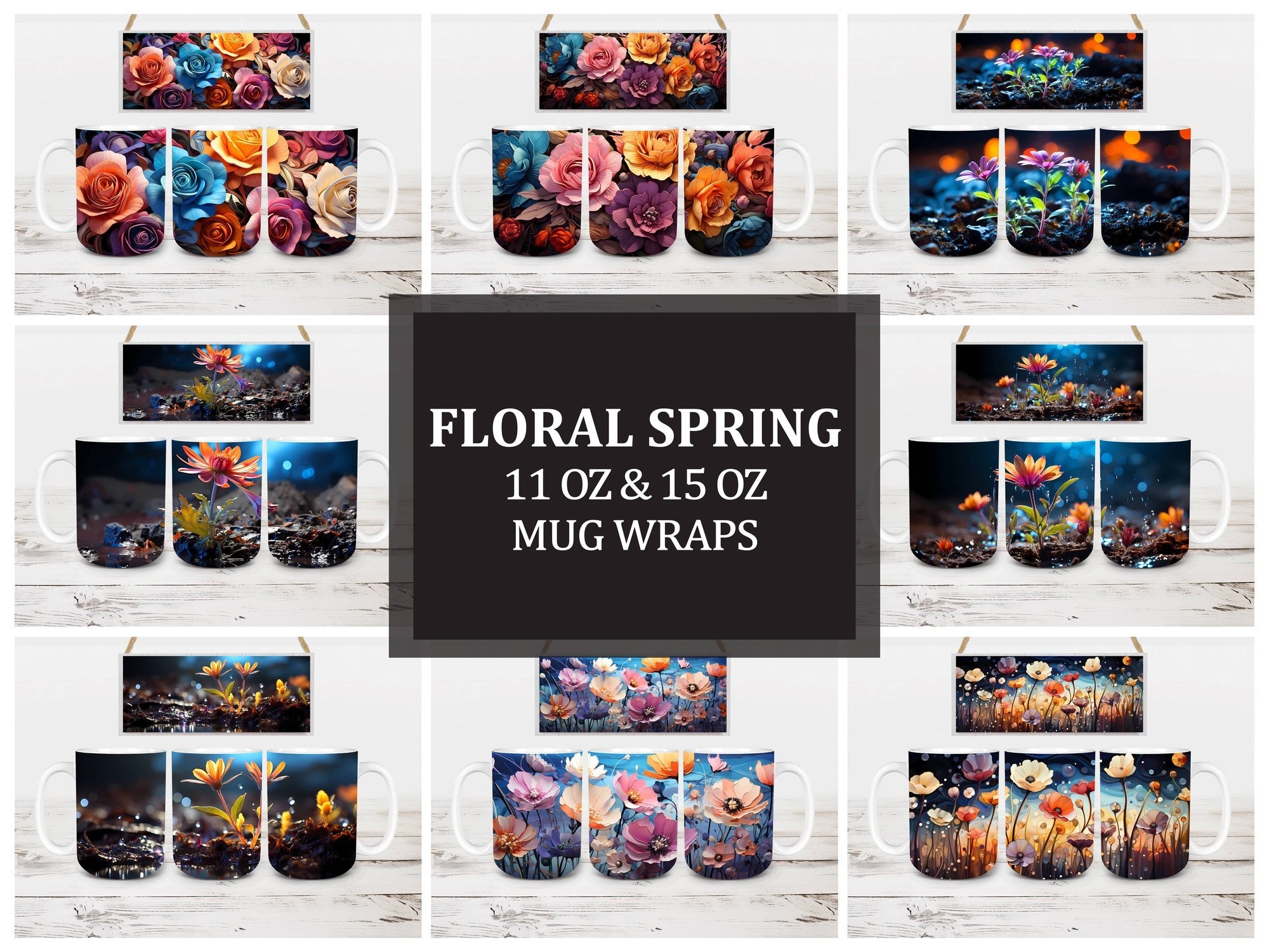 Floral Spring 9 Mug Wrap - CraftNest