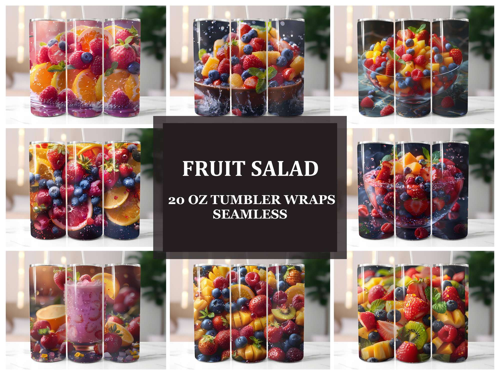 Fruit Salad 5 Tumbler Wrap - CraftNest - Digital Crafting and Art