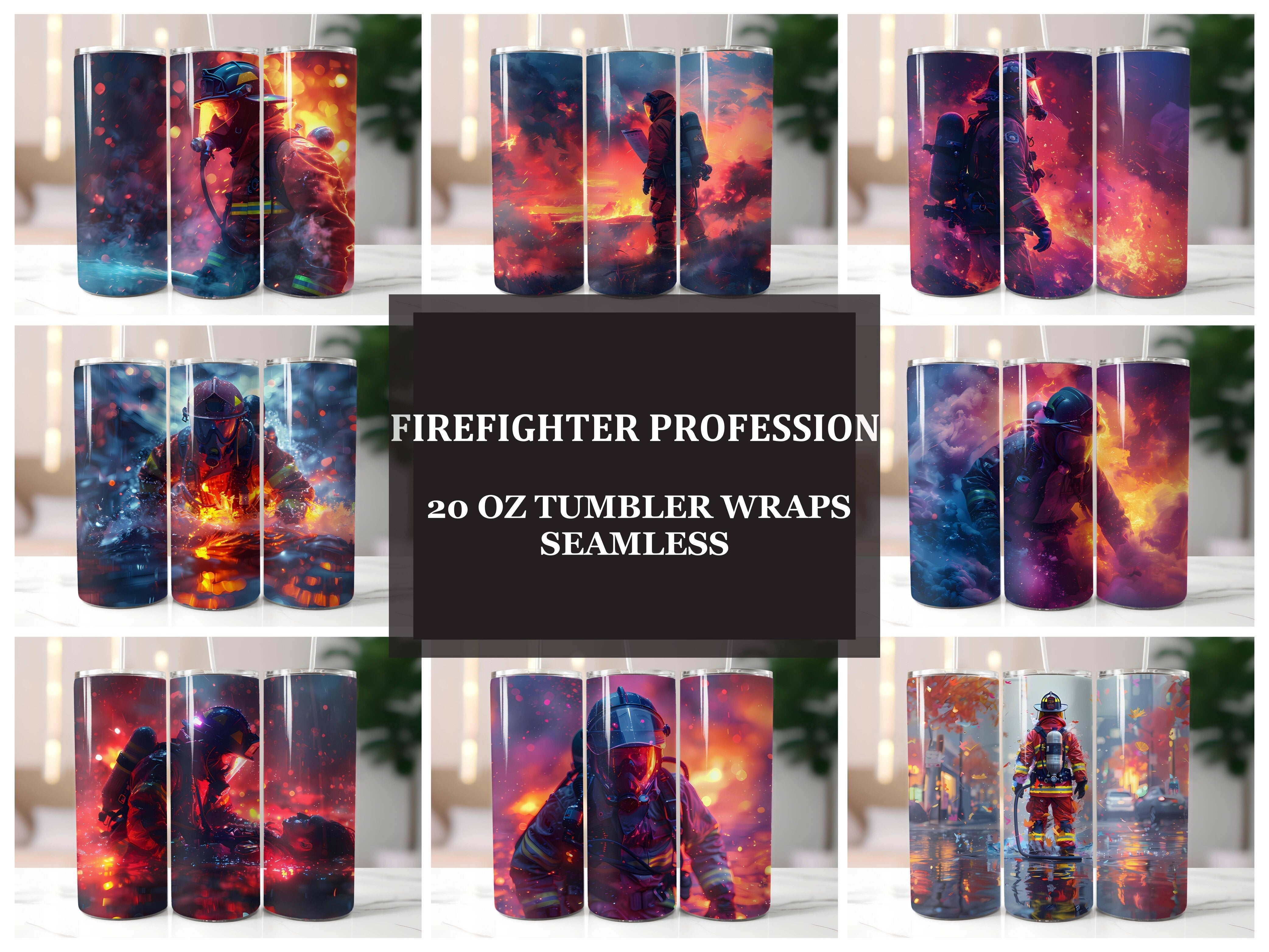 Firefighter Profession 4 Tumbler Wrap - CraftNest - Digital Crafting and Art