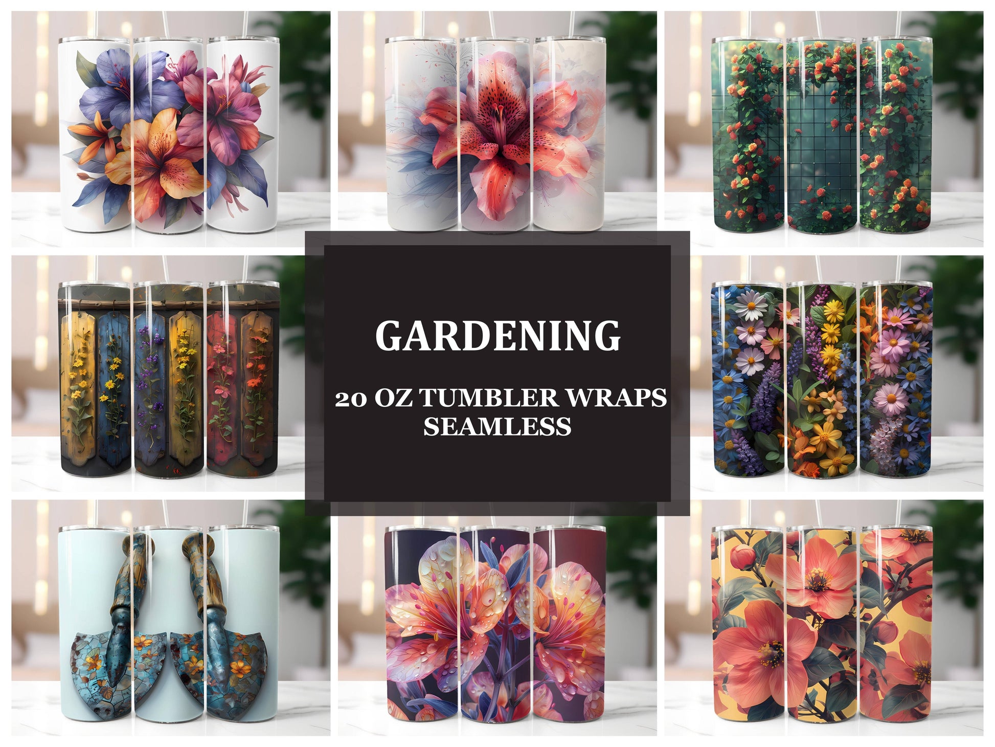 Gardening 5 Tumbler Wrap - CraftNest - Digital Crafting and Art
