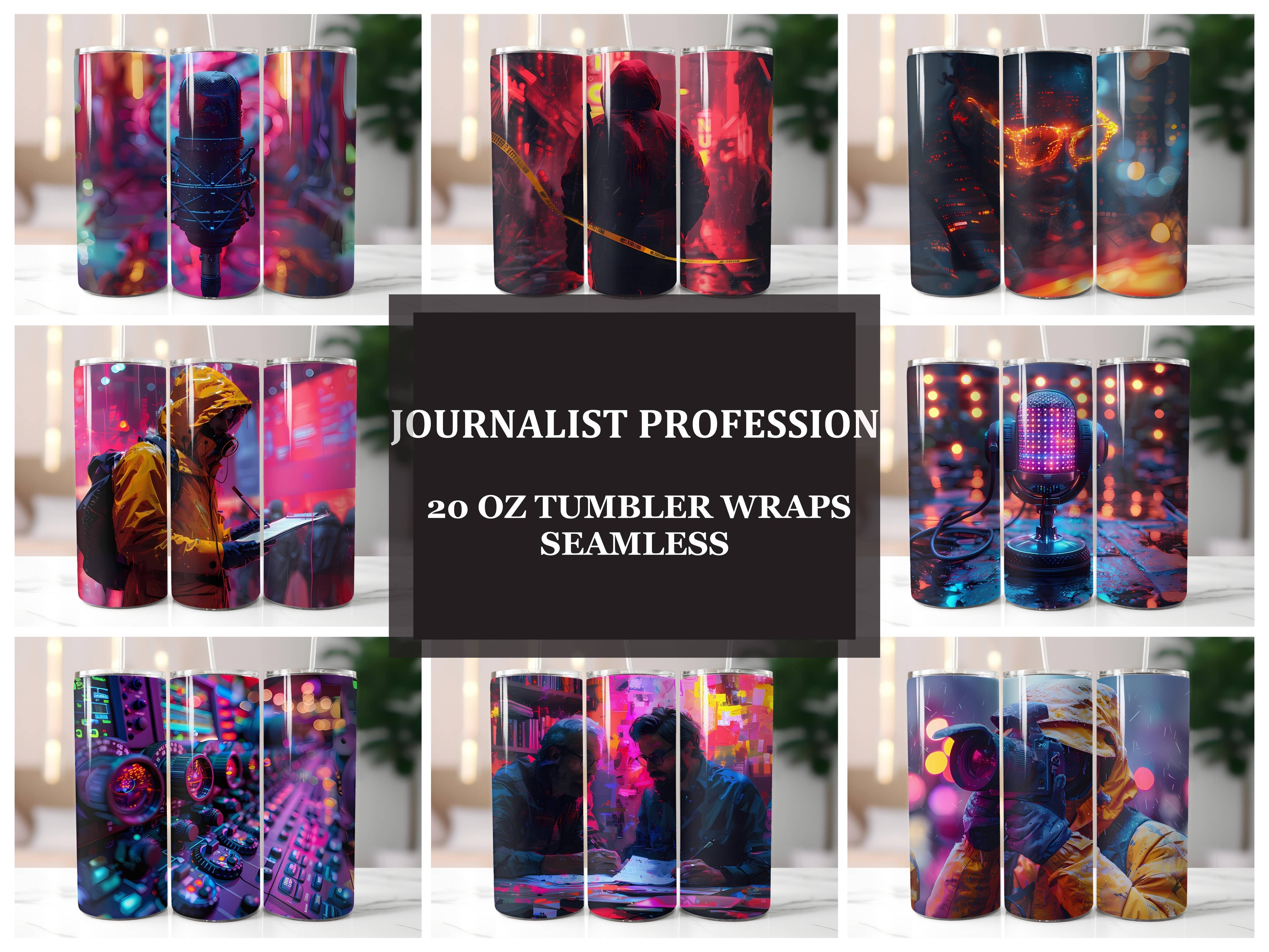 Journalist Profession 1 Tumbler Wrap - CraftNest - Digital Crafting and Art