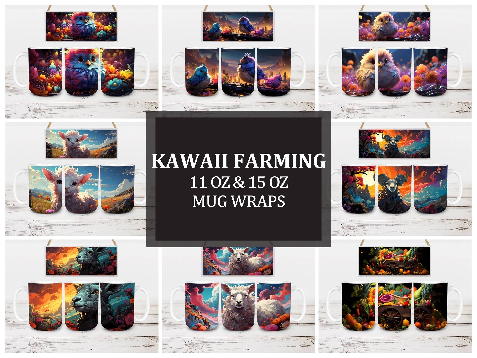 Kawaii Farming 3 Mug Wrap - CraftNest