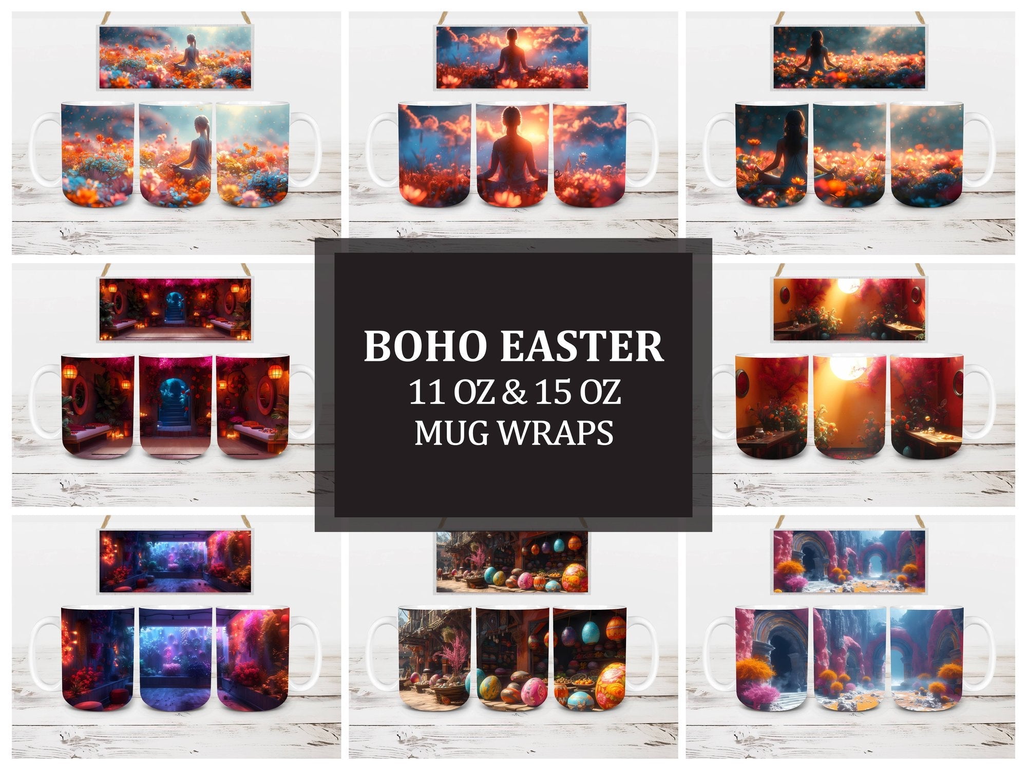 Boho Easter 9 Mug Wrap - CraftNest