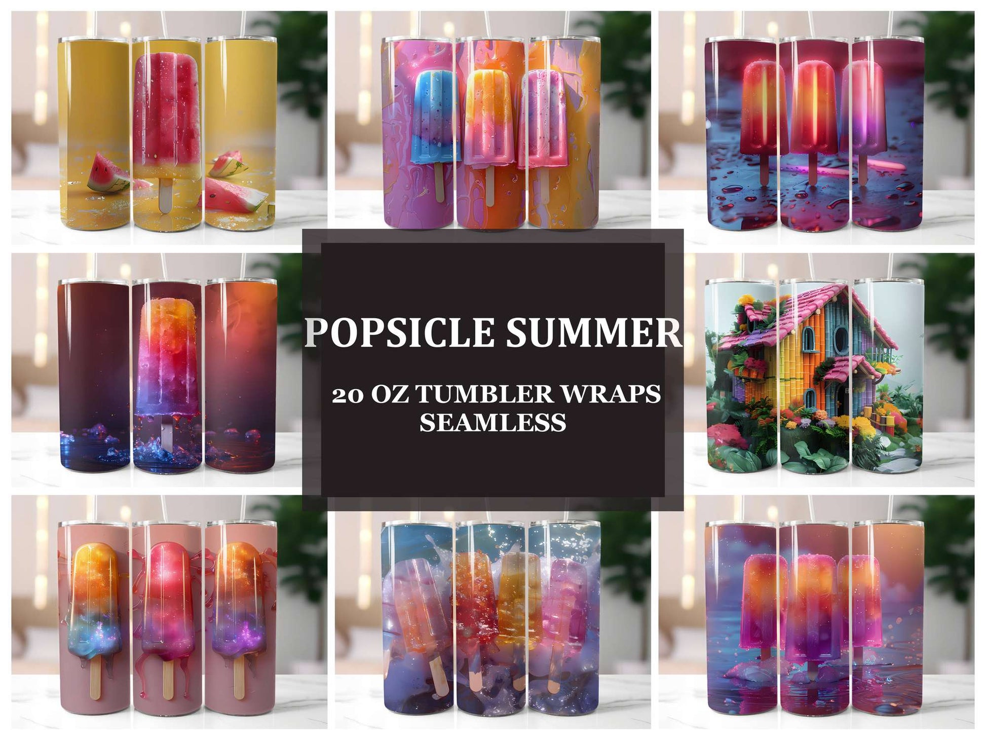 Popsicle Summer 3 Tumbler Wrap - CraftNest - Digital Crafting and Art