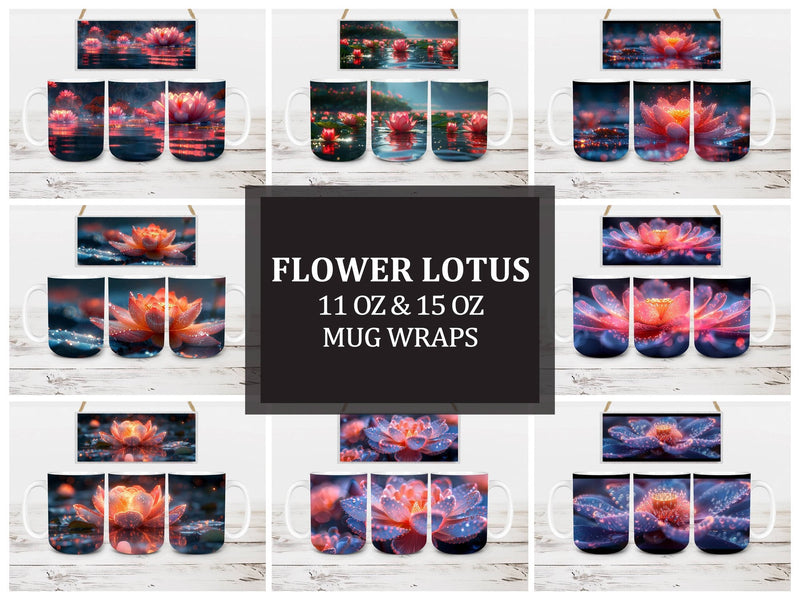 Flower Lotus 6 Mug Wrap - CraftNest