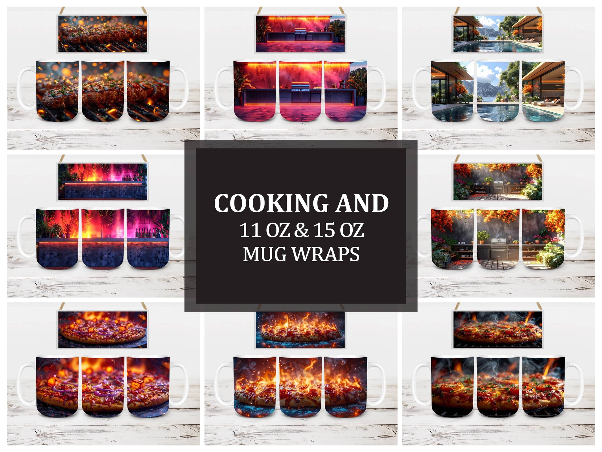 Cooking and 4 Mug Wrap - CraftNest - Digital Crafting and Art