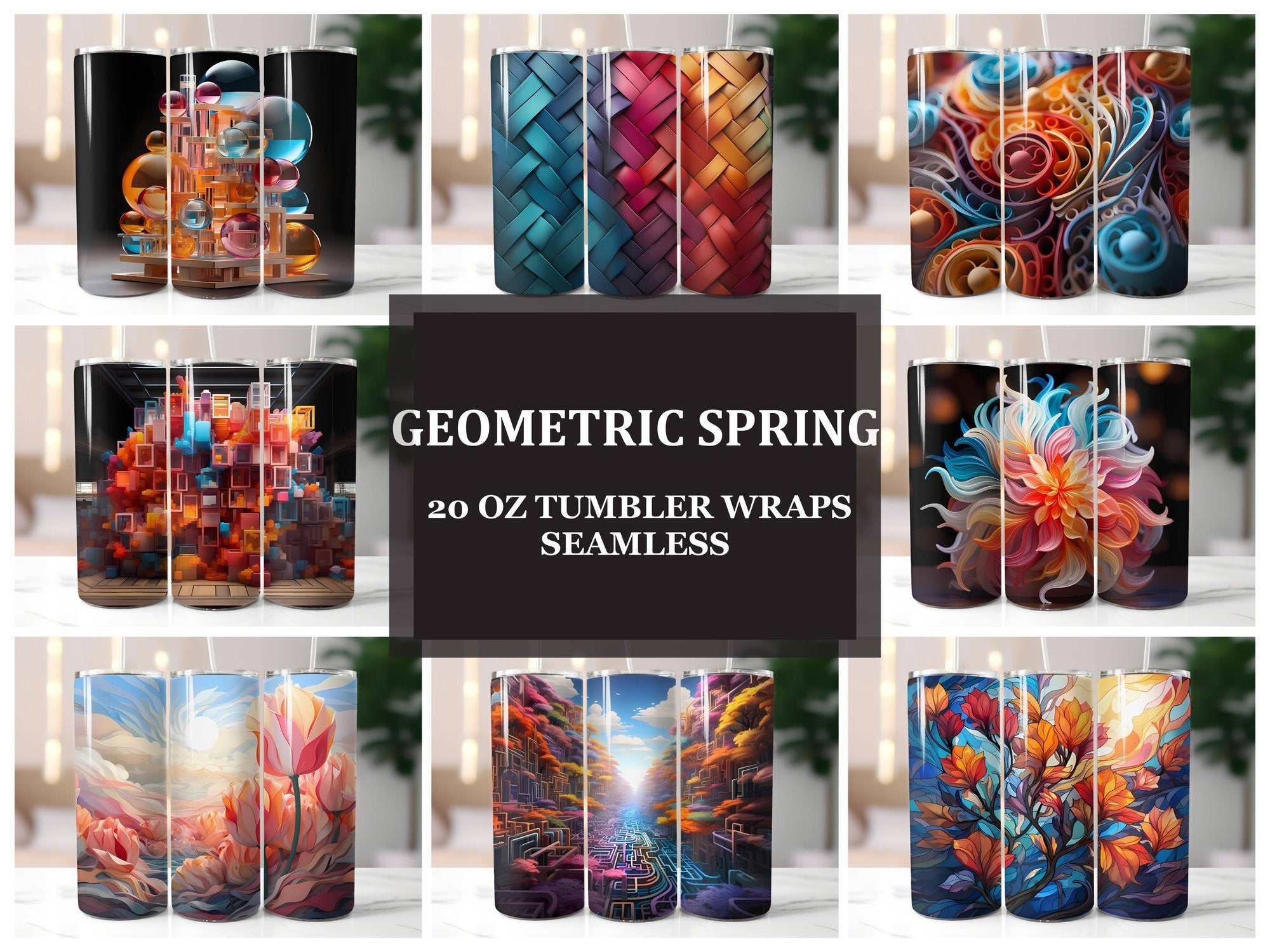 Geometric Spring 2 Tumbler Wrap - CraftNest