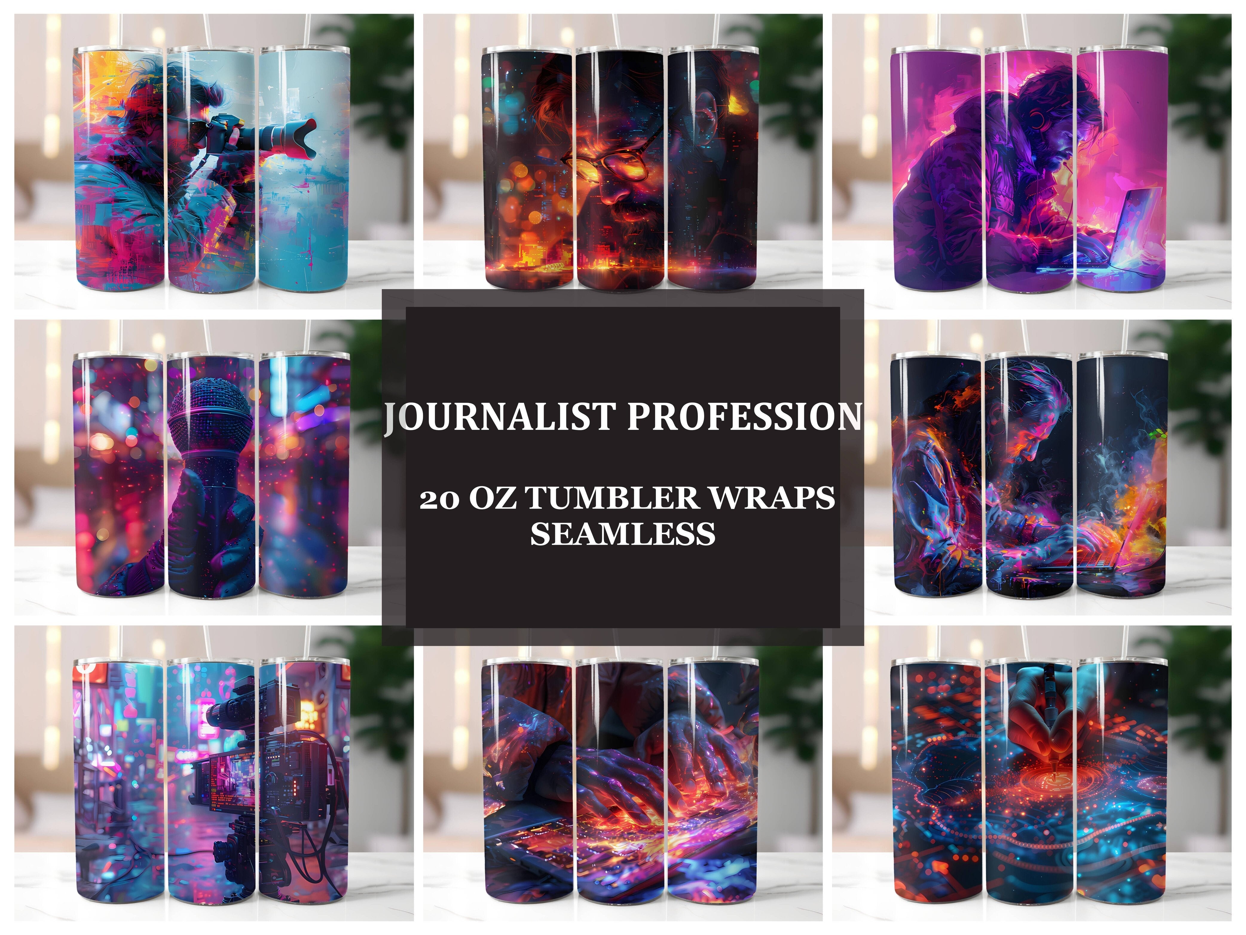 Journalist Profession 3 Tumbler Wrap - CraftNest - Digital Crafting and Art