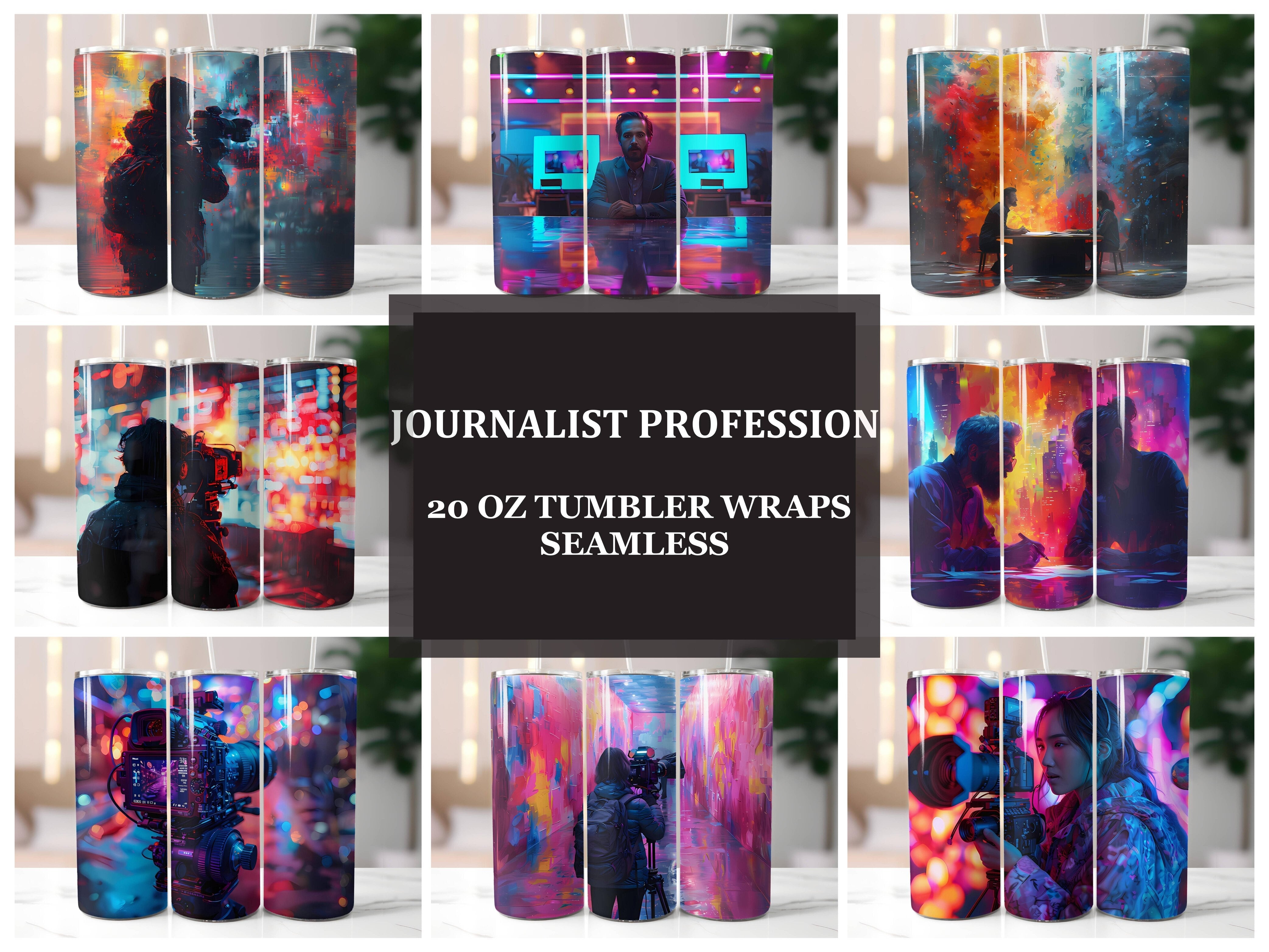 Journalist Profession 4 Tumbler Wrap - CraftNest - Digital Crafting and Art