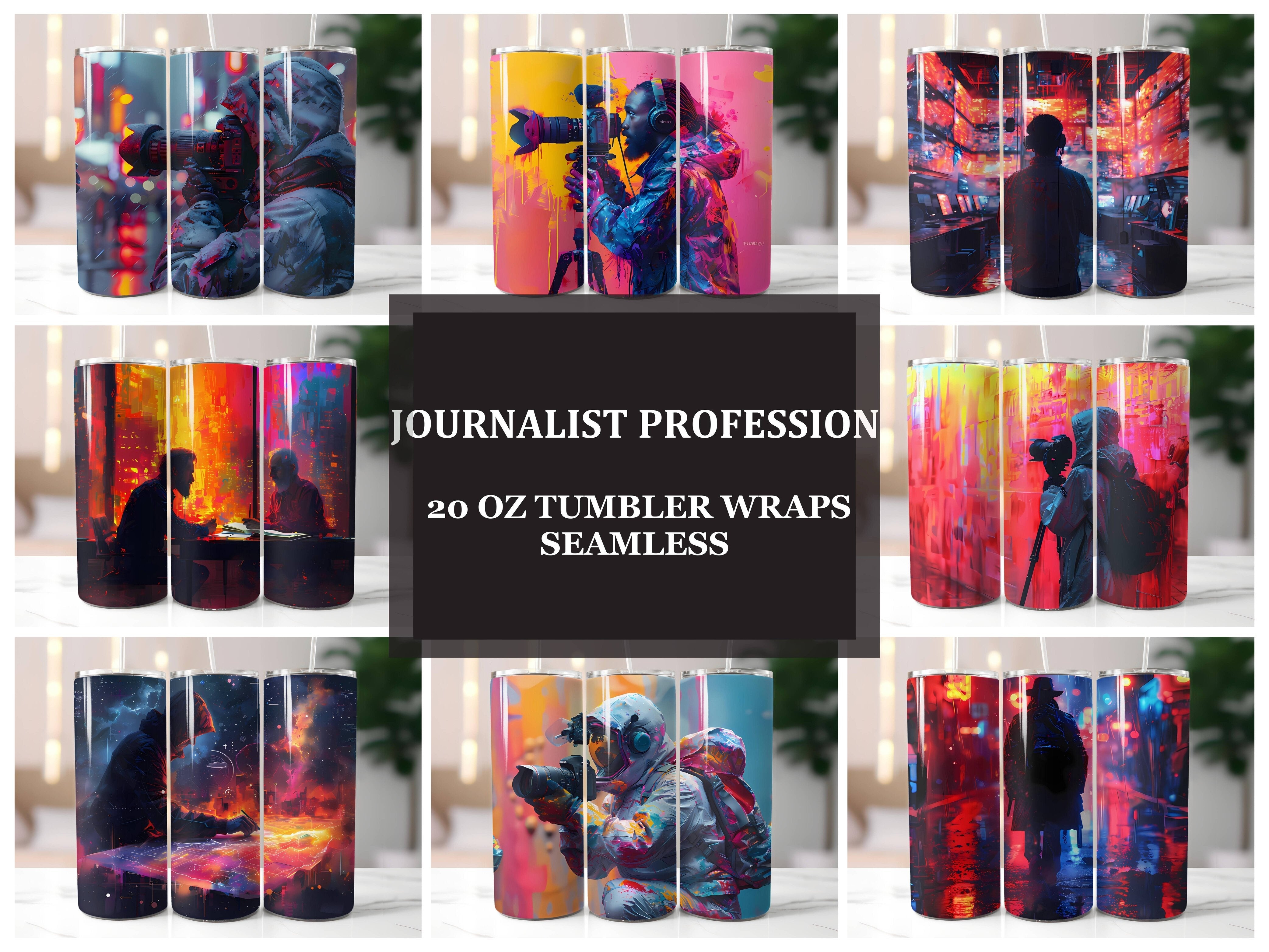 Journalist Profession 5 Tumbler Wrap - CraftNest - Digital Crafting and Art